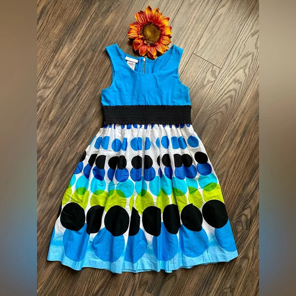 🦋B2G1🦋BONNIE JEAN Girls Colorful Disco Dot Dress | 14 | - Picture 1 of 7